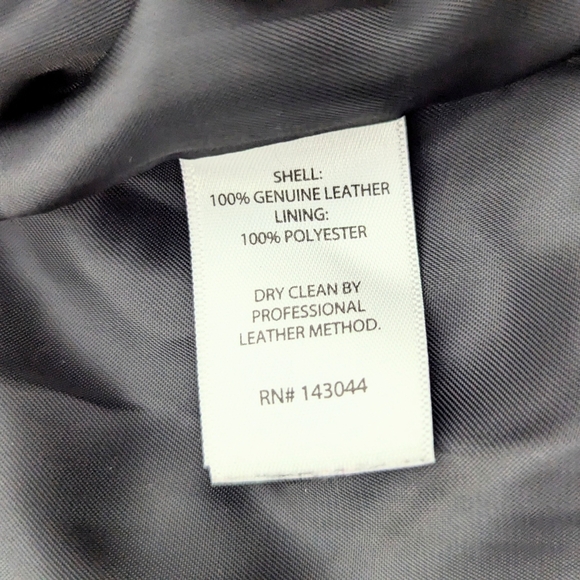 Belle Vere Black Leather Moto Jacket Belted Embellished Applique Size Small - Picture 8 of 9